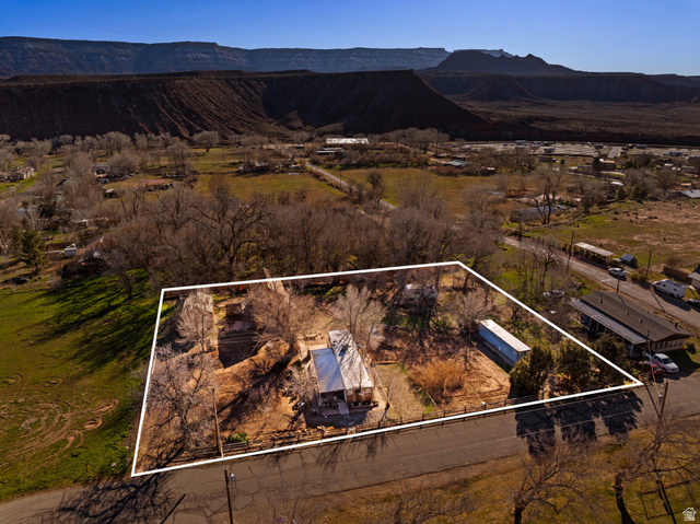 83 West 100 South Virgin, UT 84779 - Photo 27 of 35 Aerial view of property's location with a mountainous background and property parcel outlined