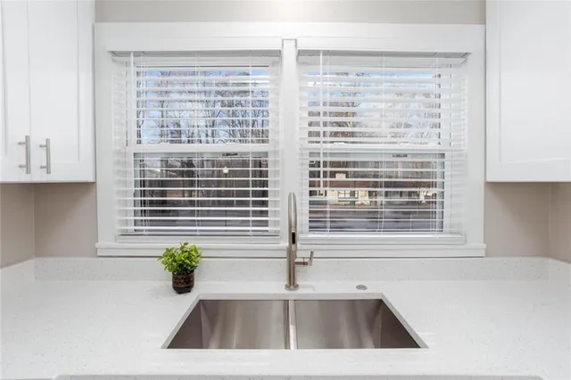 a view of a sink and window