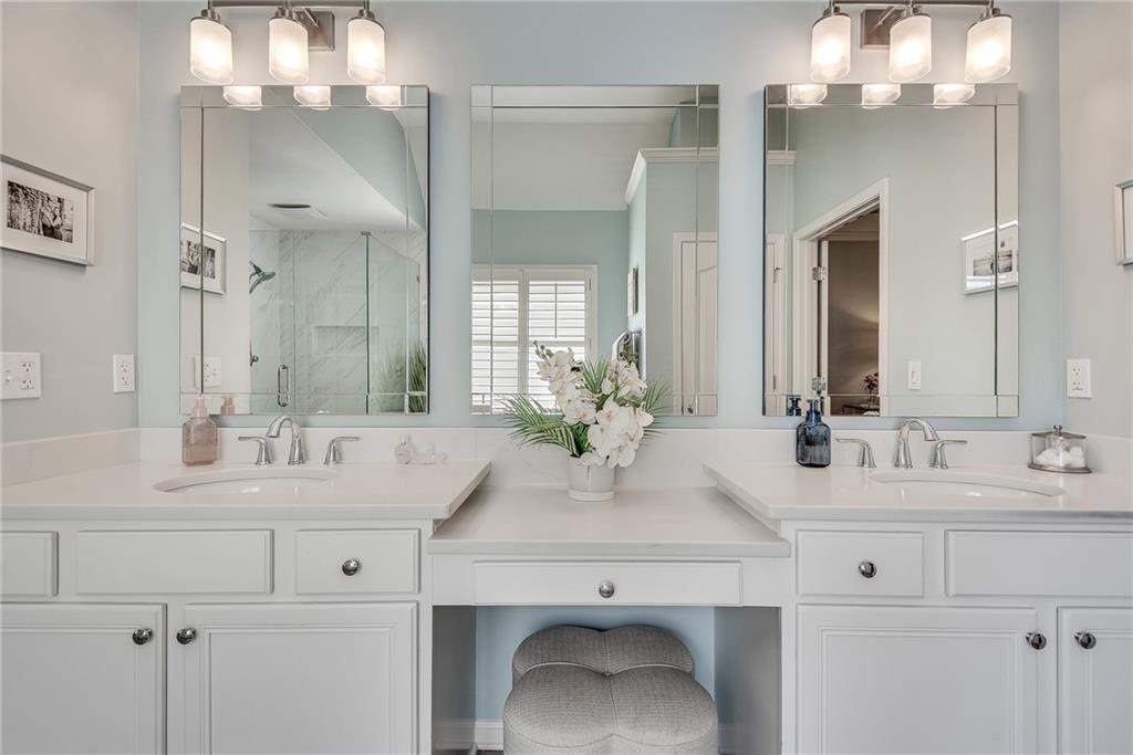 3315 Thimbleberry Trail Dacula, GA 30019 - Photo 42 of 59 a bathroom with double sink and two mirror