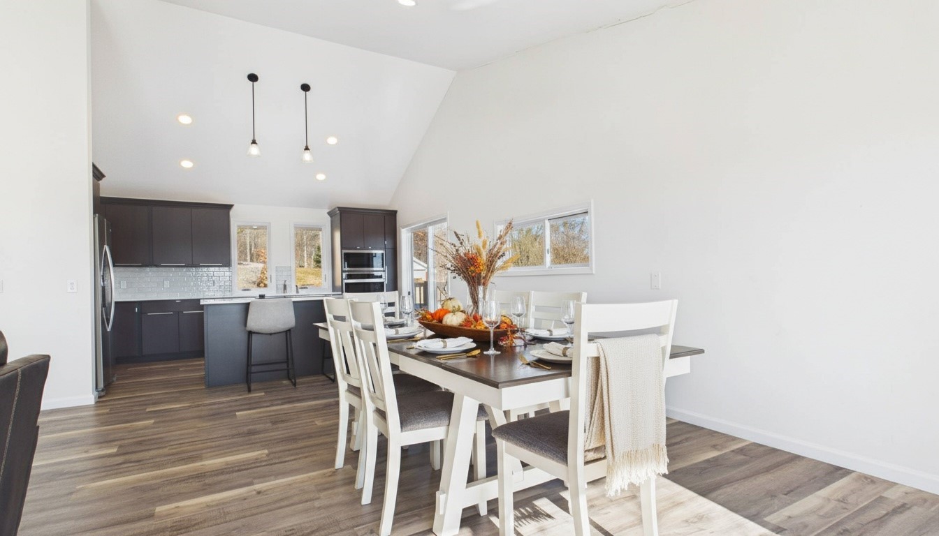 346 Deer Run Road Eddyville, KY 42038 - Photo 11 of 76 a kitchen with a dining table chairs and white cabinets