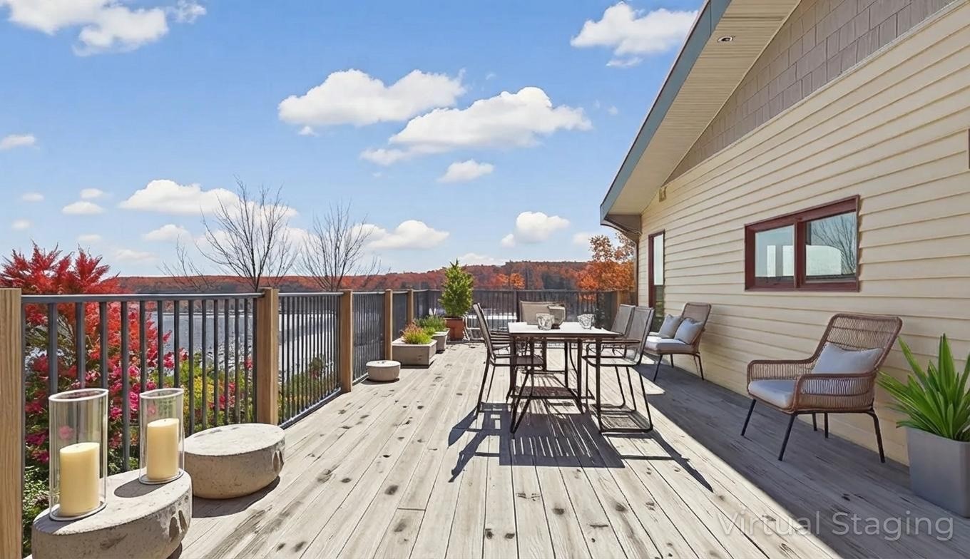 346 Deer Run Road Eddyville, KY 42038 - Photo 2 of 76 a view of a balcony with two chairs and a potted plant