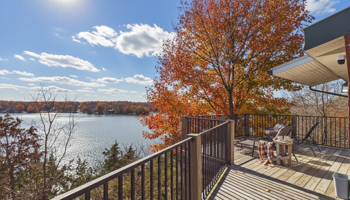 346 Deer Run Road Eddyville, KY 42038 - Photo 54 of 76 a view of a balcony next to a lake