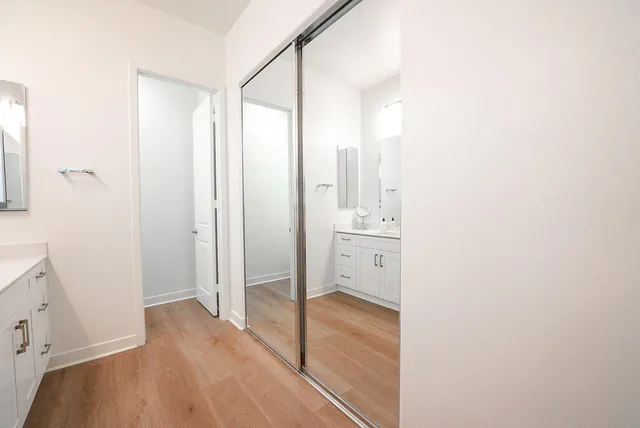 a view of a bathroom with sink