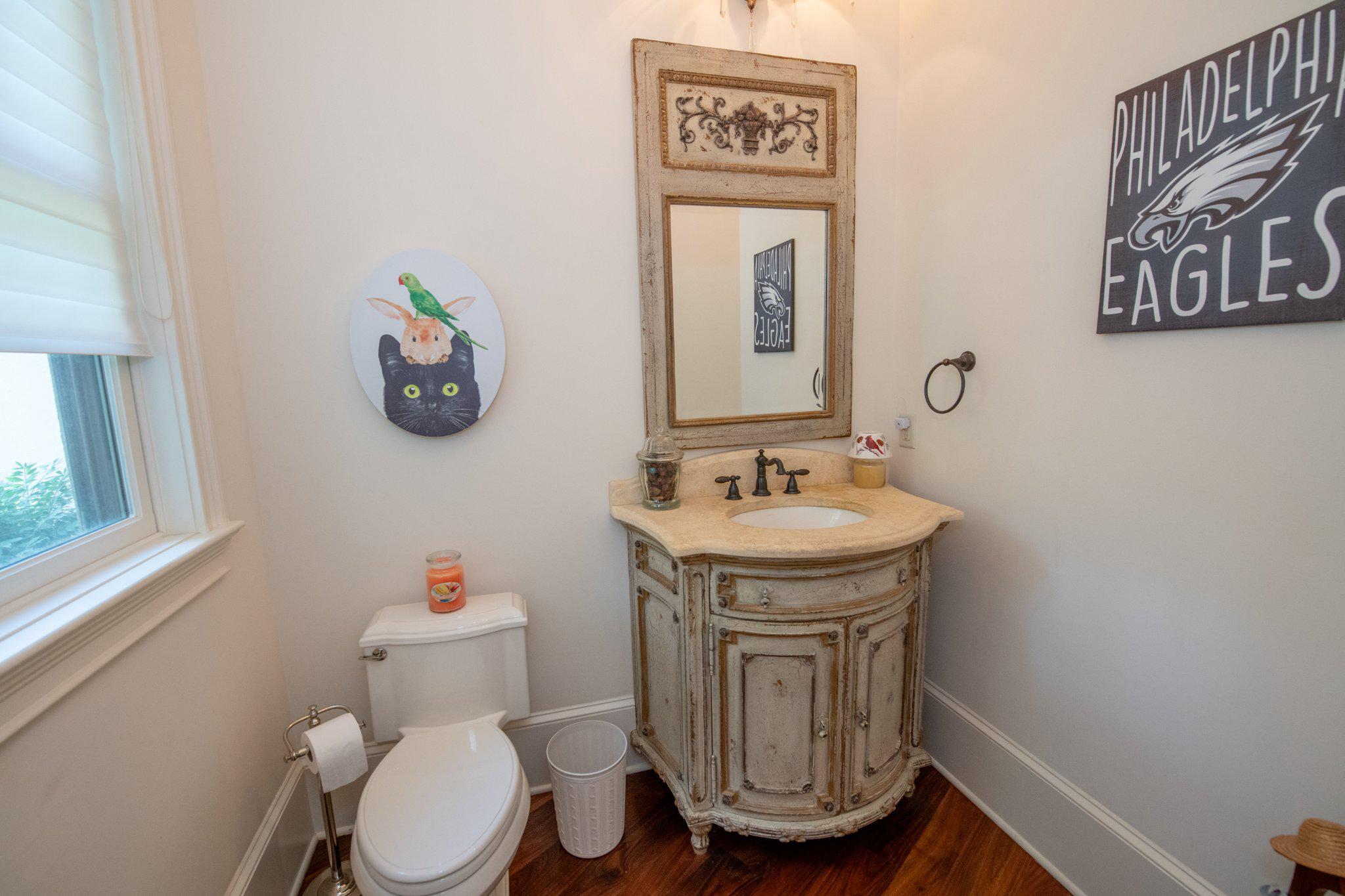 711 Moredon Road Jenkintown, PA 19046 - Photo 93 of 140 Main Level half-bath with vintage flair.