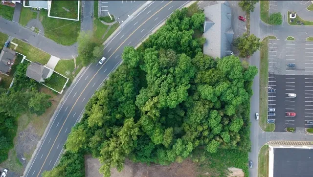 an aerial view of a house