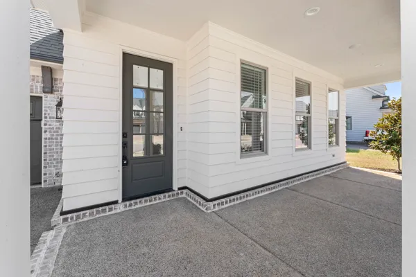 a view of outdoor space and front door