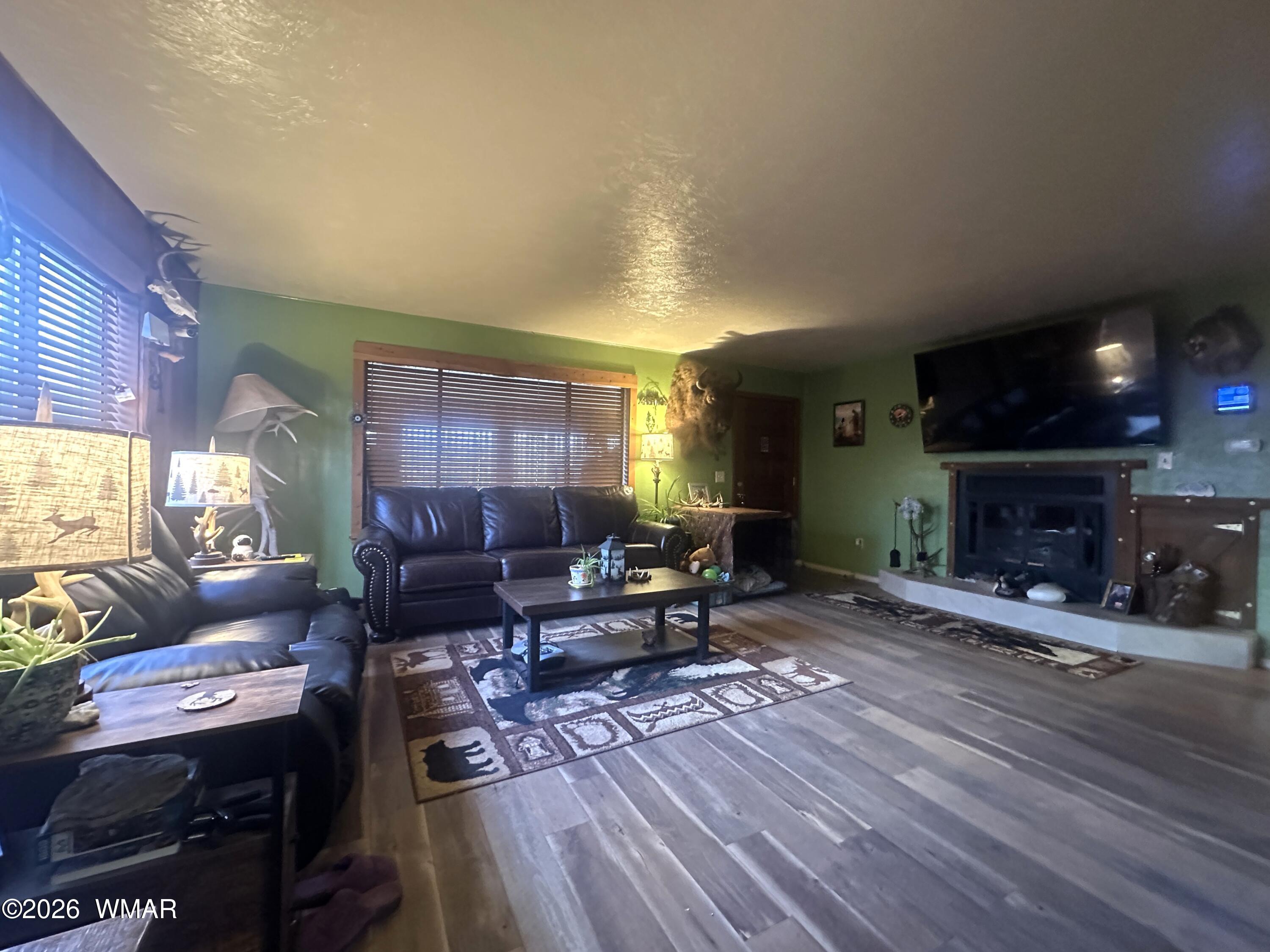 19 County Road Alpine, AZ 85920 - Photo 3 of 27 a living room with furniture a dining table and a large window