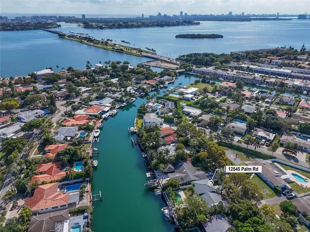 a view of a city and ocean view