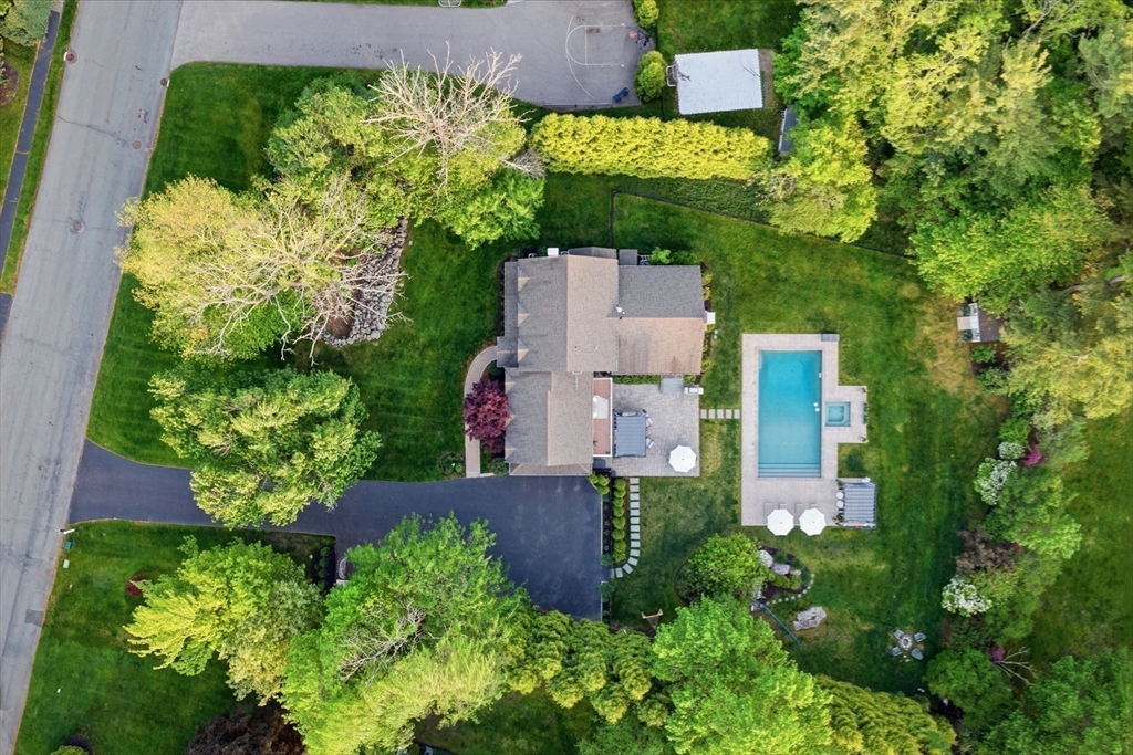 85 Old Farm Road Milton, MA 02186 - Photo 41 of 42 an aerial view of residential house with outdoor space and trees all around