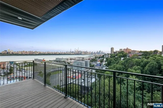 a view of city from a balcony