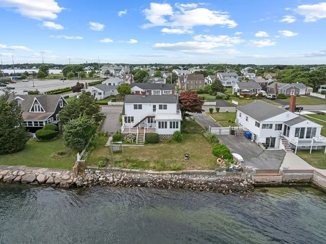 a view of a town with residential houses
