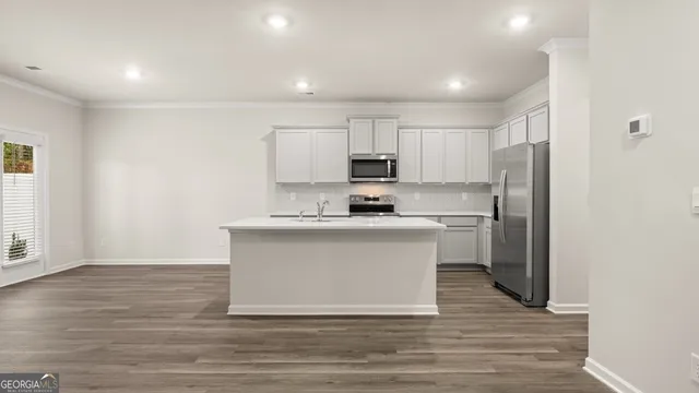 a view of a room with racks on the wall