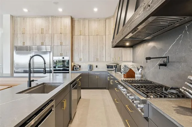 a bathroom with a bathtub and shower