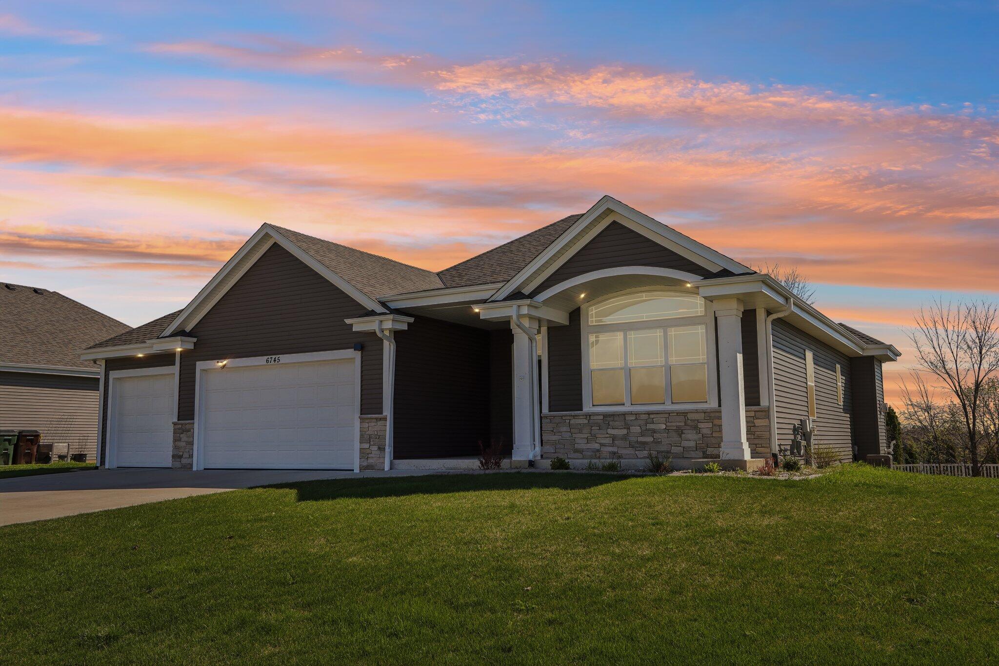 6745 Elderberry Road Caledonia, WI 53402 - Photo 3 of 30 Twilight View Front