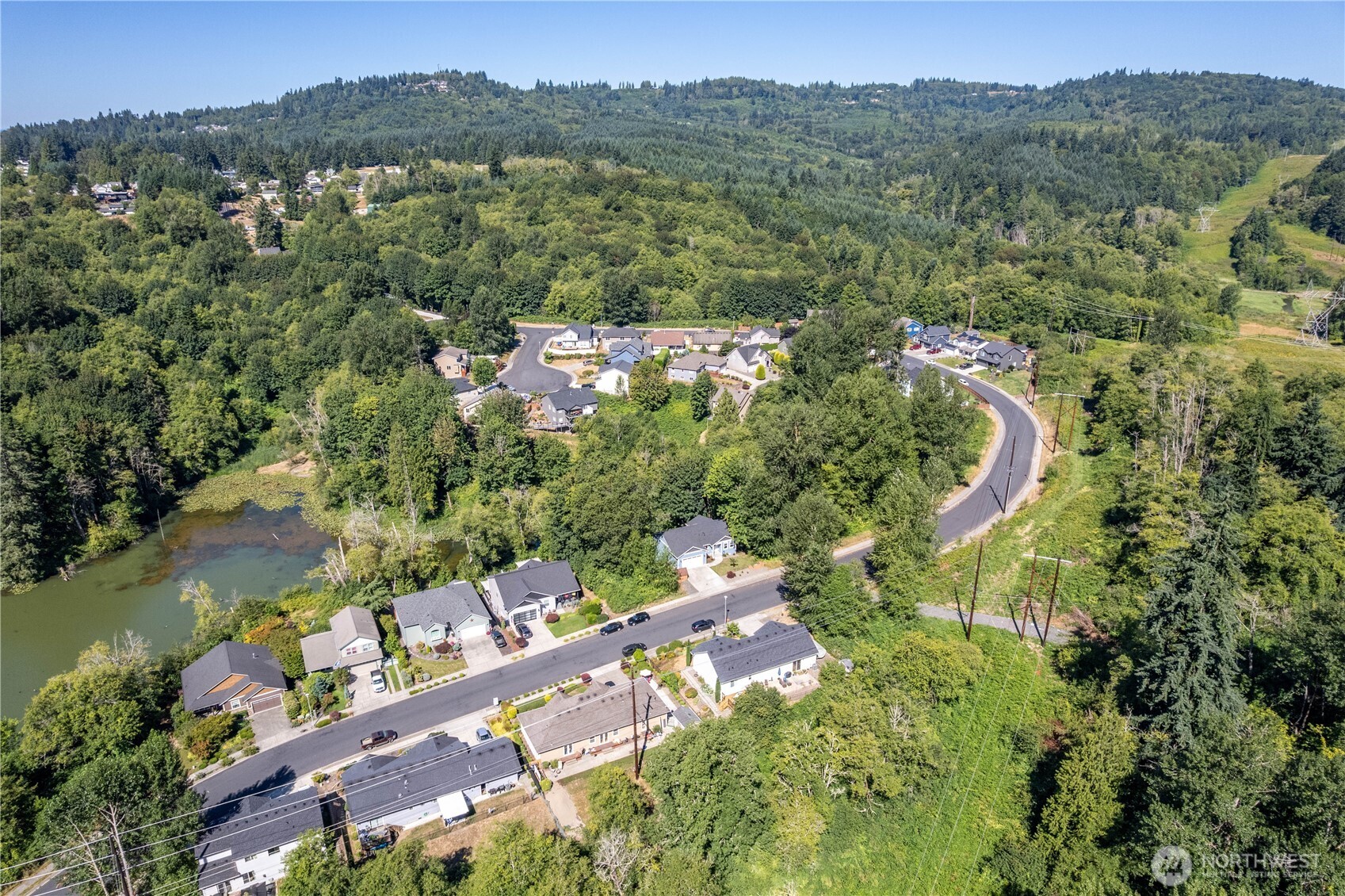 175 Shoreview Drive Kelso, WA 98626 - Photo 29 of 35 an aerial view of lake residential house with outdoor space and trees around