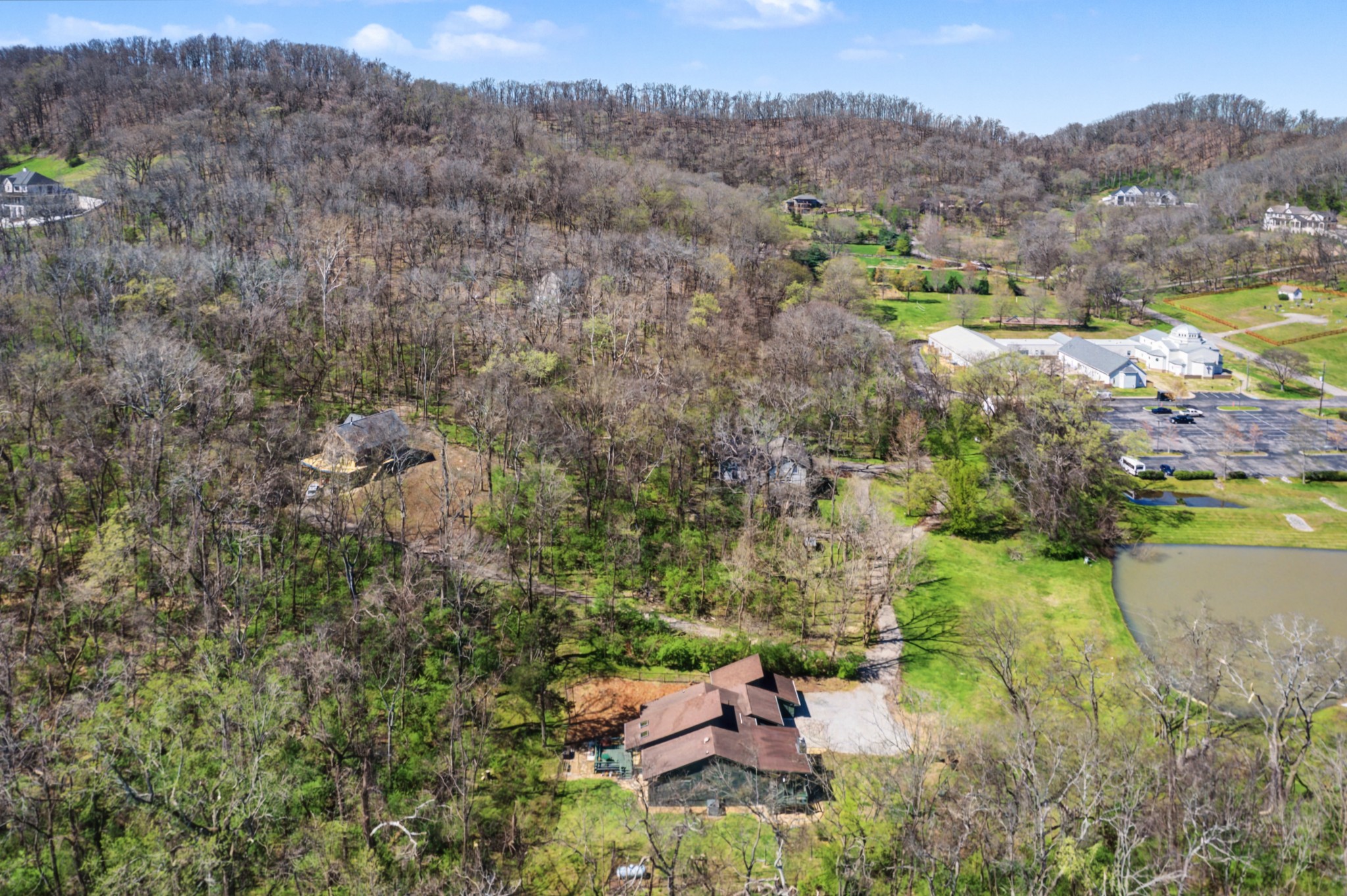 4677 Celeste Lane Franklin, TN 37064 - Photo 54 of 56 an aerial view of house with yard and mountain view in back