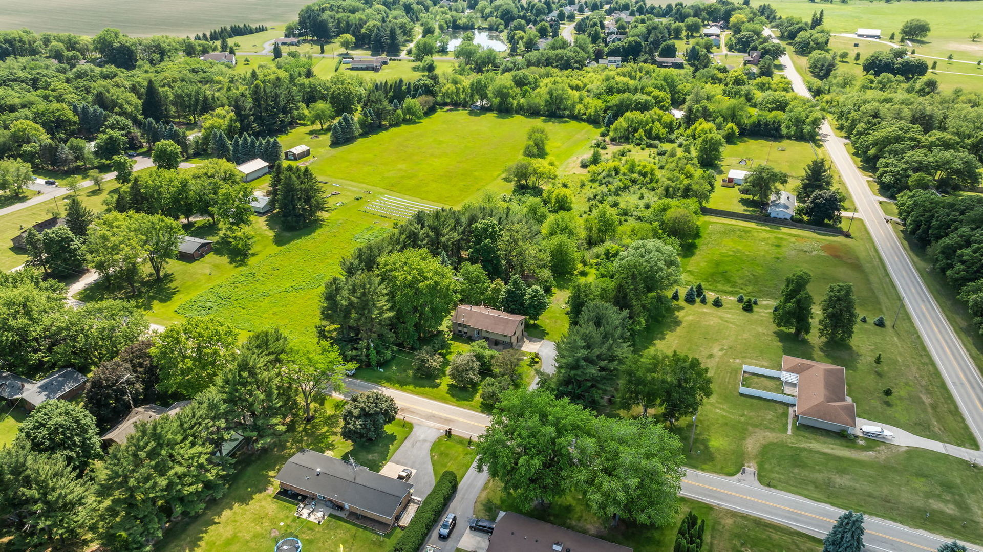 5748 South Skare Road Rochelle, IL 61068 - Photo 44 of 45 an aerial view of a house with a yard