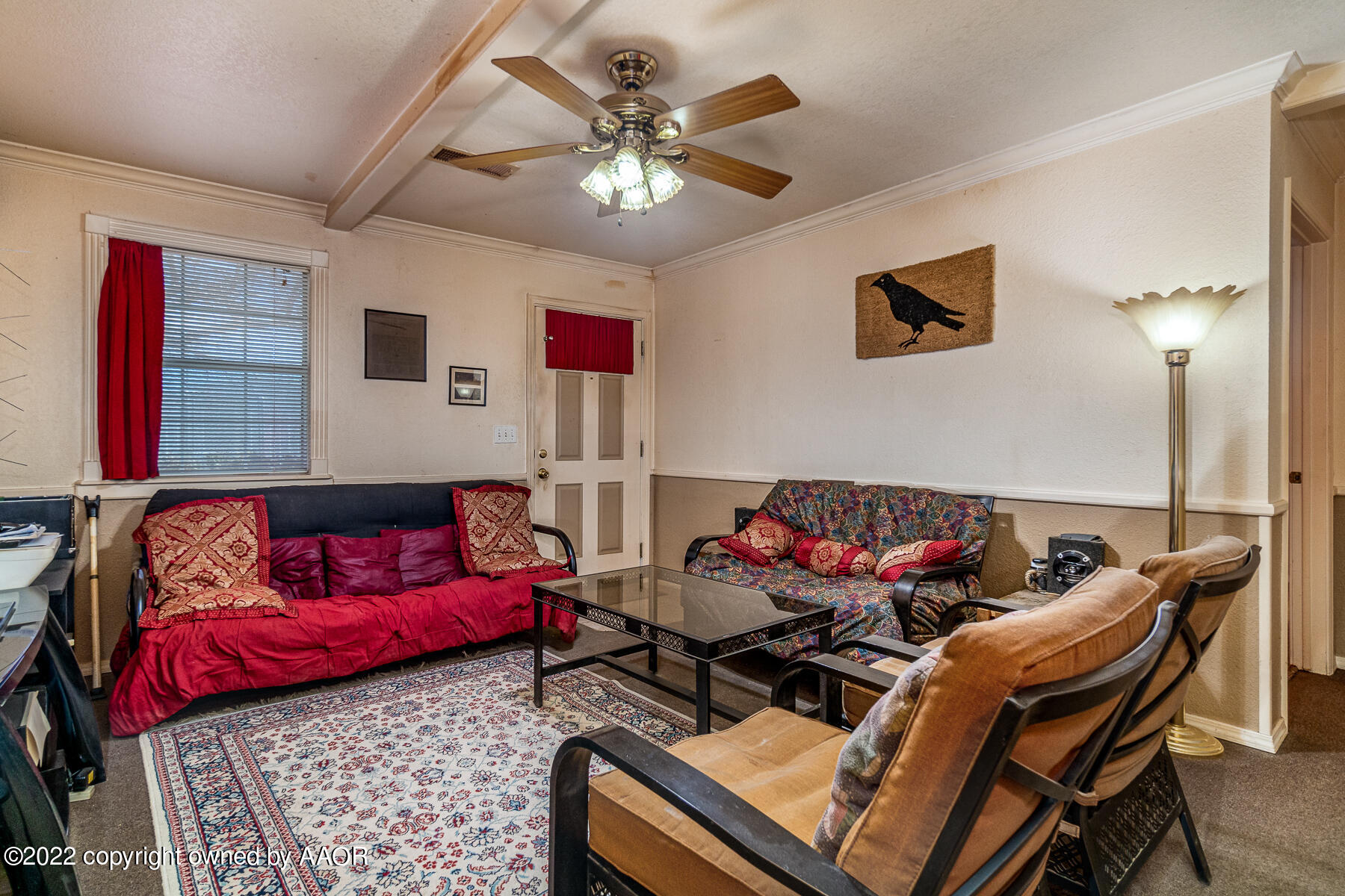 23350 Brown Road Canyon, TX 79015 - Photo 14 of 50 a living room with furniture and a chandelier