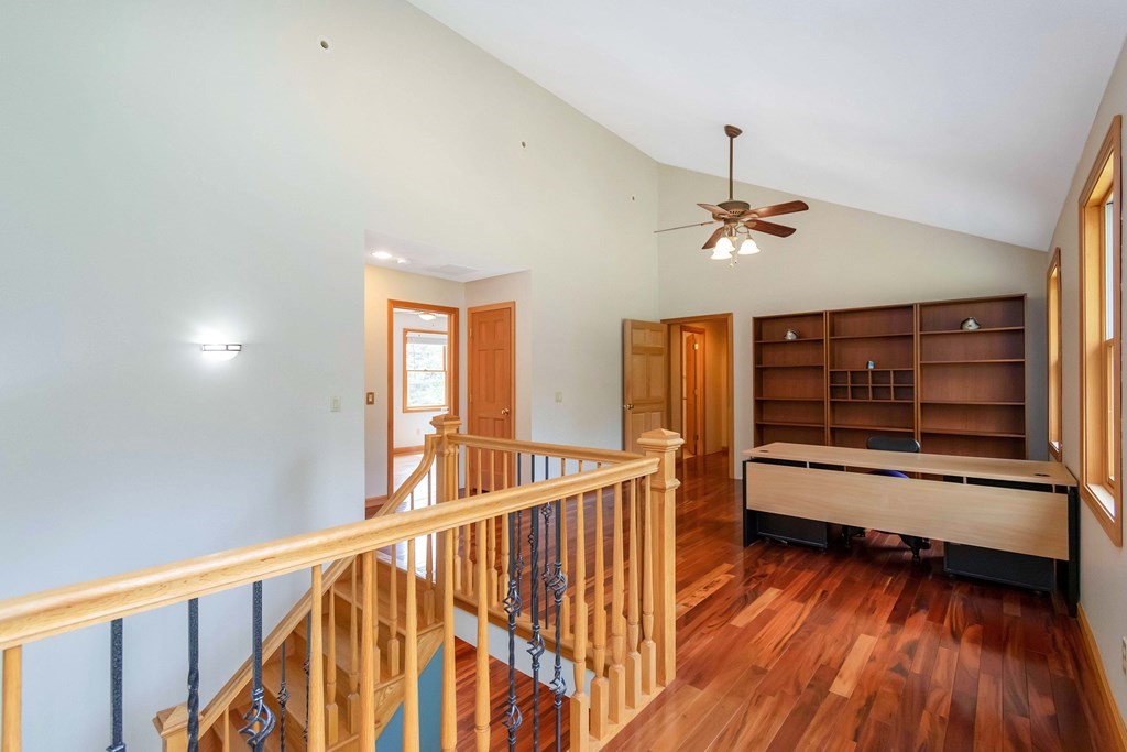 11 Maxwell Road Monson, MA 01057 - Photo 26 of 41 a view of staircase with wooden floor and fan