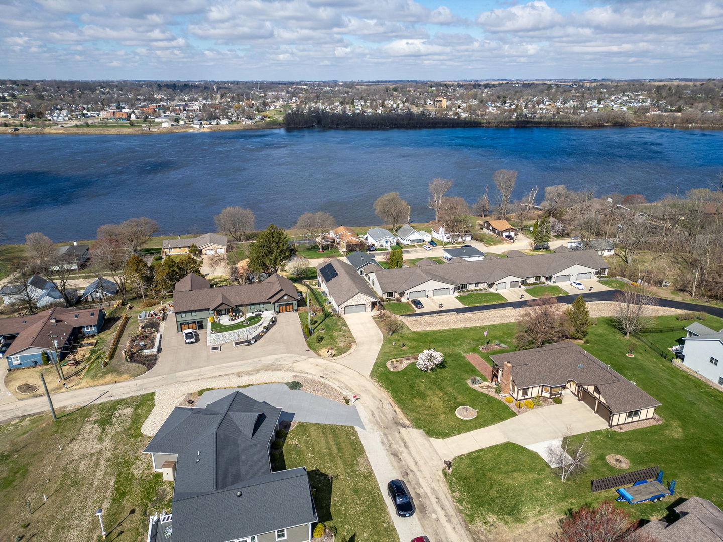 124 5th Street Fulton, IL 61252 - Photo 42 of 45 an aerial view of a house with a lake view