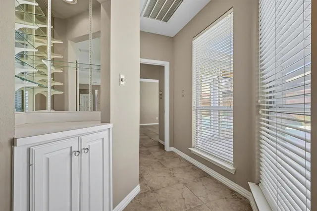 a view of wooden door