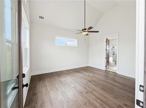 an empty room with a window