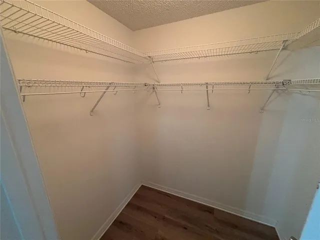 a view of small space with racks on the wall
