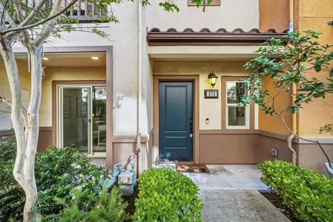 front view of a house with a small space