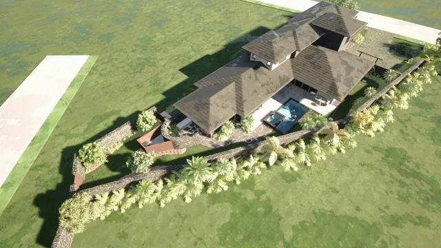 a view of a park with a slide