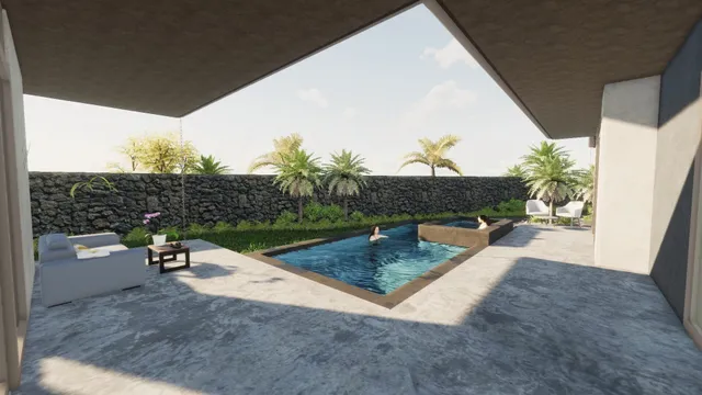 a view of a lake and houses in the background