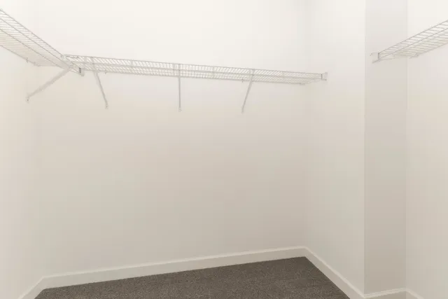 a view of small space with racks on the wall
