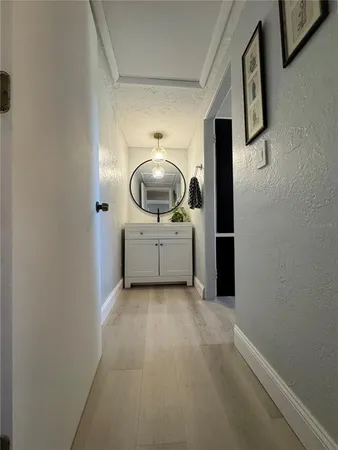 a view of a hallway with entryway