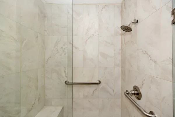 a bathroom with a shower