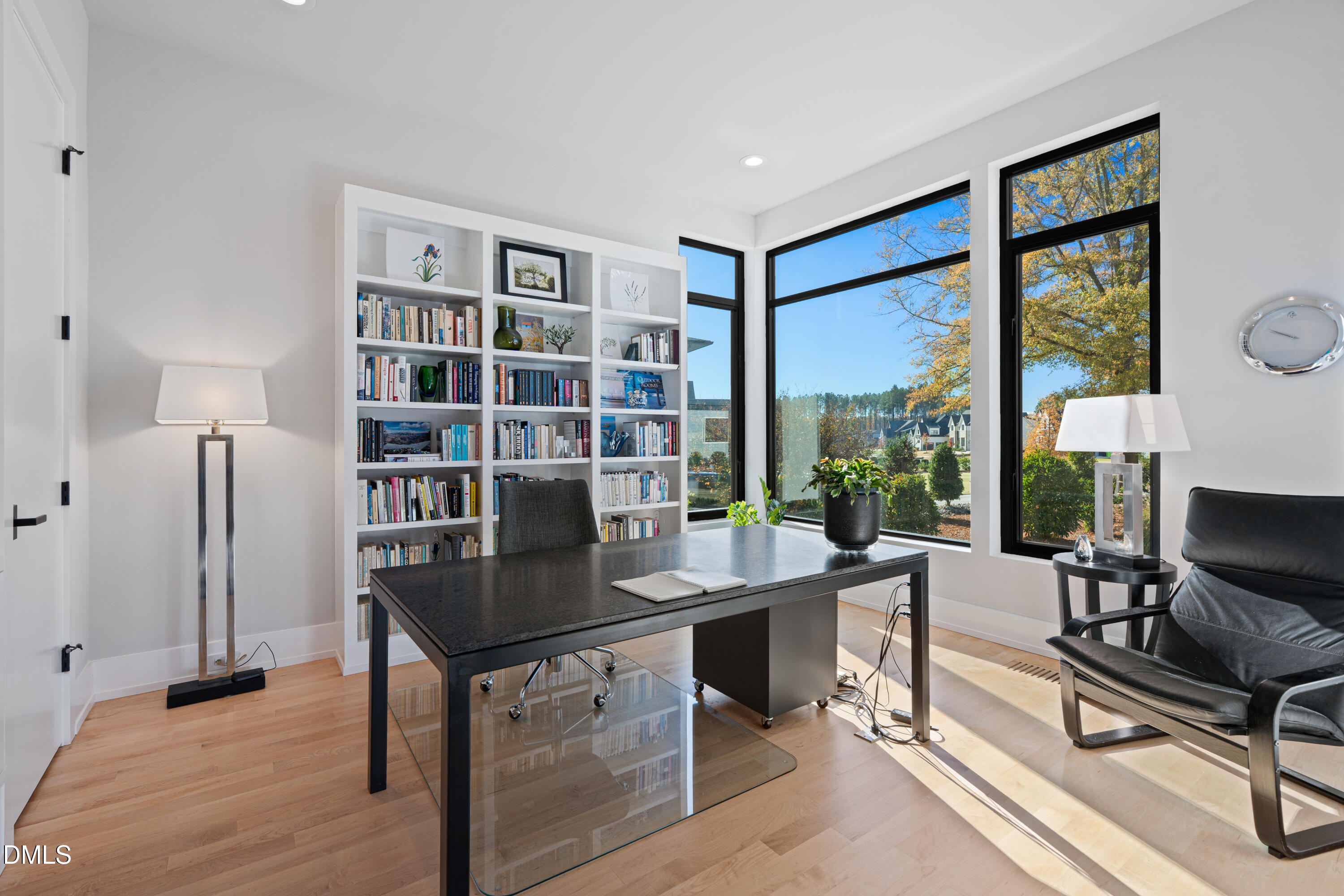 132 Edward Booth Lane Durham, NC 27713 - Photo 32 of 75 a view of a workspace with furniture and a window