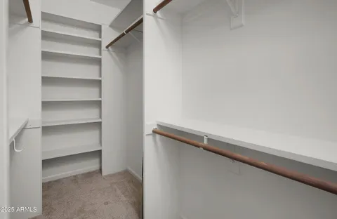 a close up view of closet
