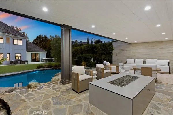 a living room with furniture