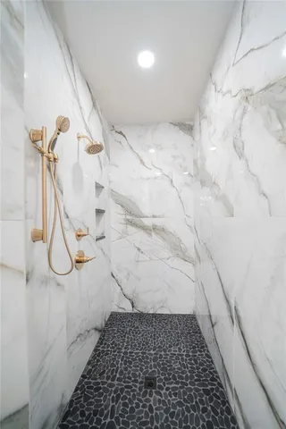a bathroom with a shower