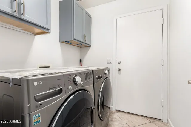 a view of a garage with storage