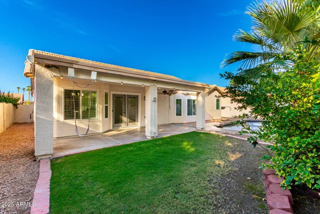 a view of a swimming pool and outdoor space