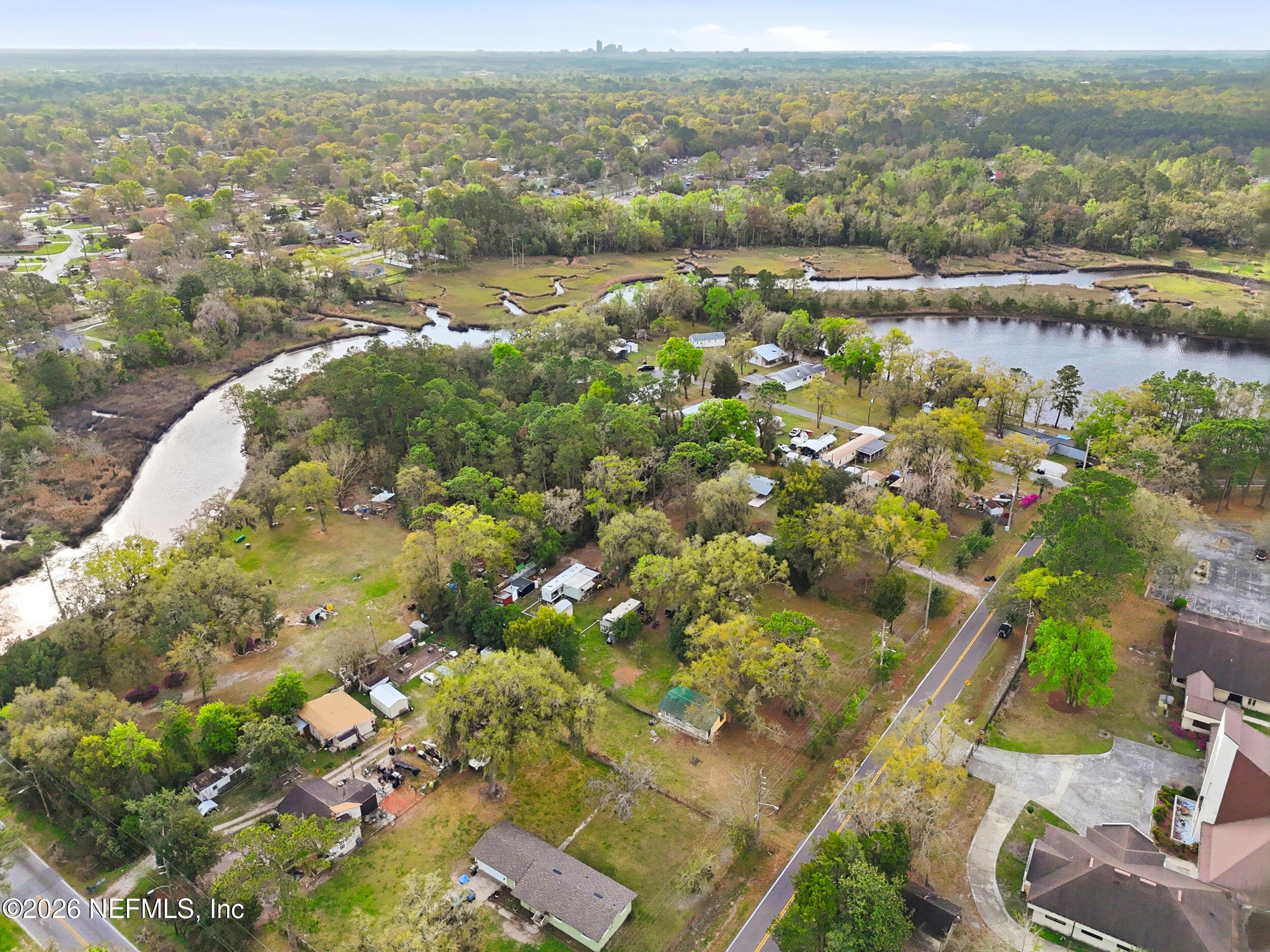 9843 Wagner Road Jacksonville, FL 32219 - Photo 39 of 40 an aerial view of residential houses with outdoor space and river