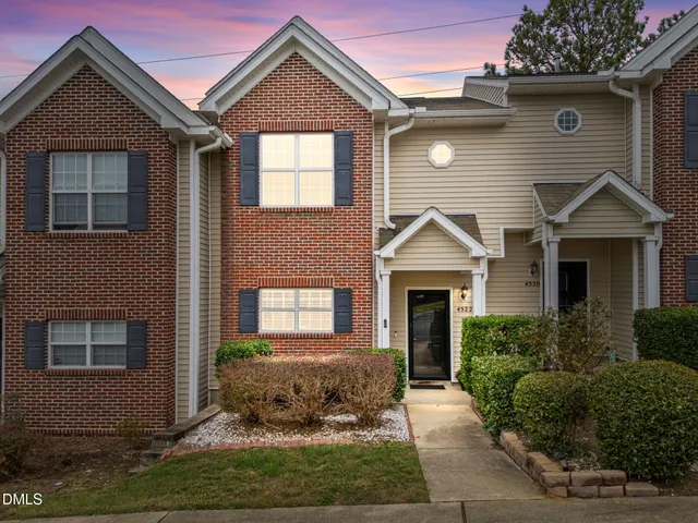 a view of a house with white door