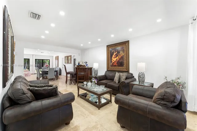 a living room with furniture