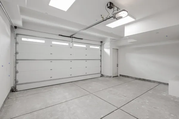 a view of a garage