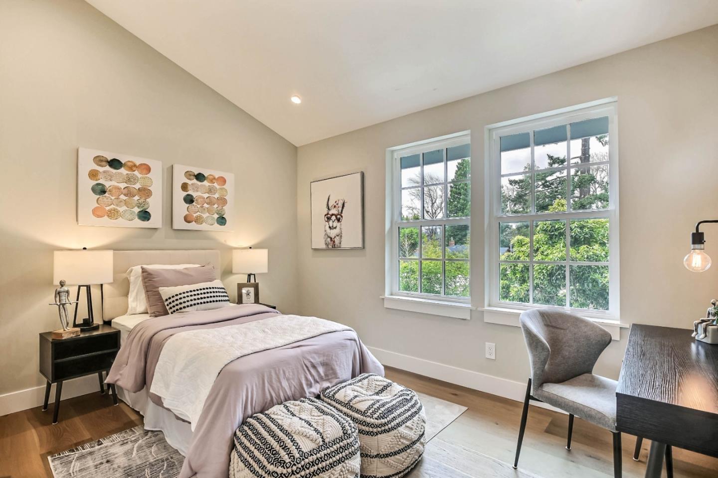 269 Willow Road Menlo Park, CA 94025 - Photo 25 of 26 a bedroom with a bed and a large window