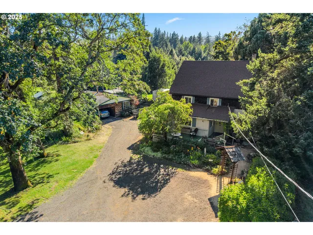 a view of backyard with green space