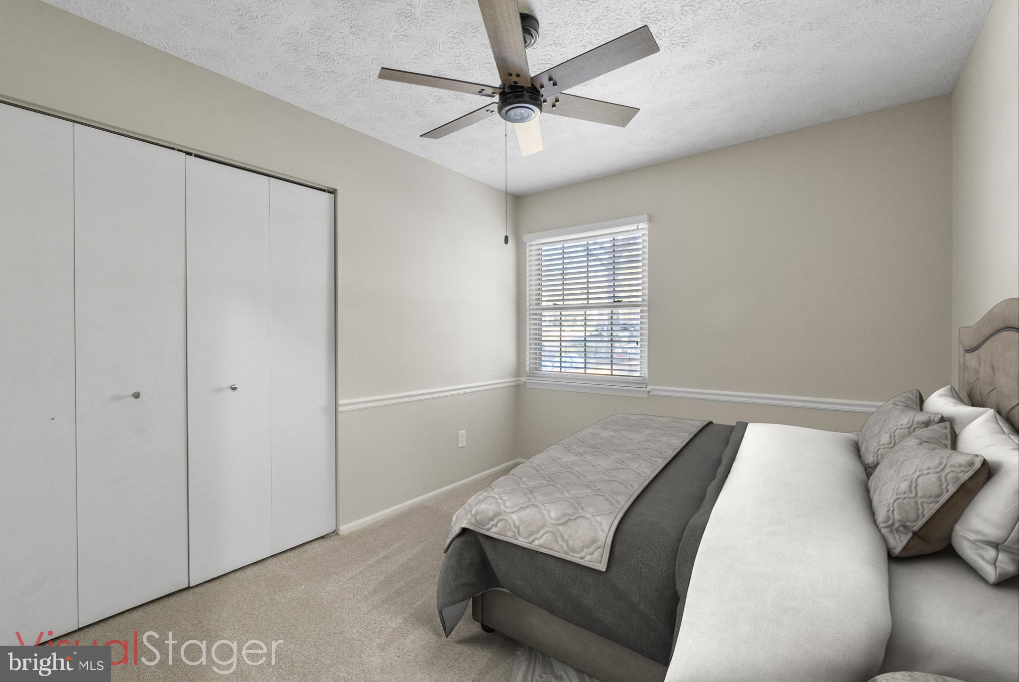 8617 Sherington Road Nottingham, MD 21236 - Photo 13 of 36 Bedroom 2 - NEW Carpet, Ceiling Fan & Chair Rail