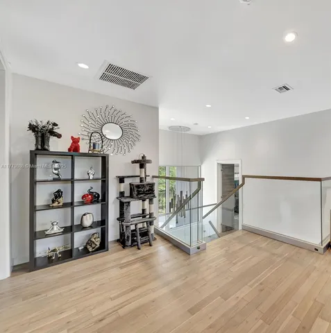 a view of a room with racks