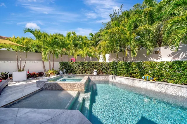 a backyard of a house with outdoor seating