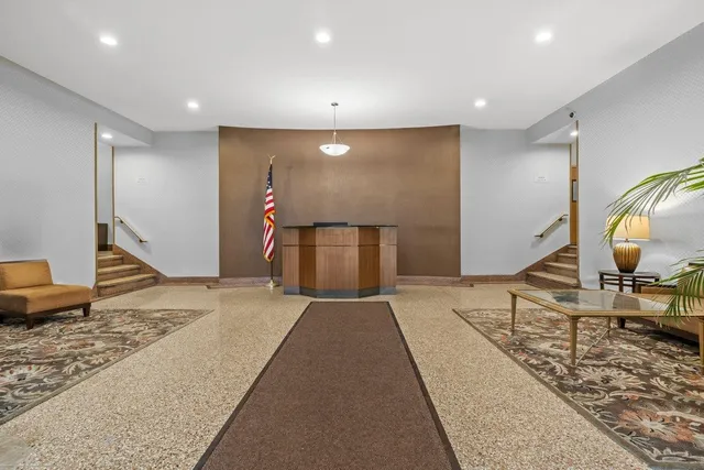 a view of a building with a outdoor space