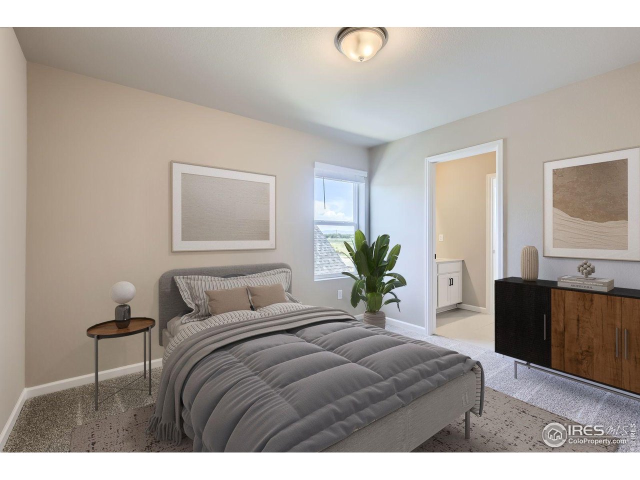 2344 Walbridge Road Fort Collins, CO 80524 - Photo 13 of 22 a bedroom with a bed and a potted plant